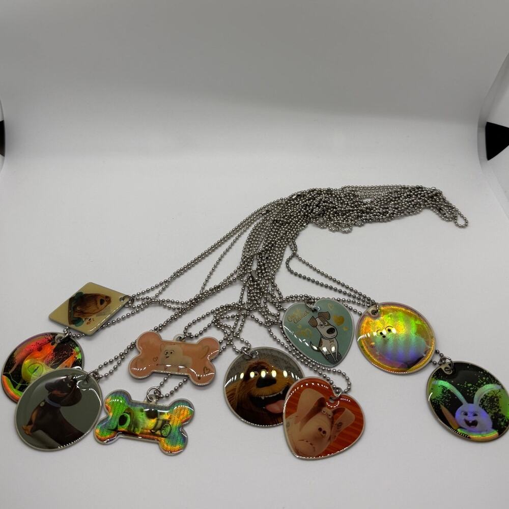 Lot Of 10 The Secret Life of Pets Dog Tag Necklace Collectible